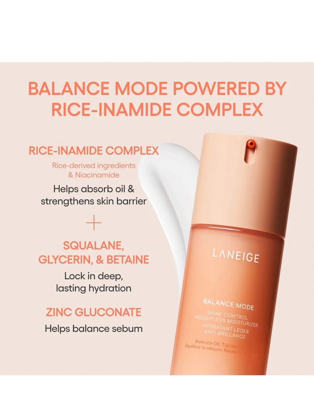 LANEIGE Peach-Toned Balance Mode Shine Control Moisturizer — NEW IN BOX✨